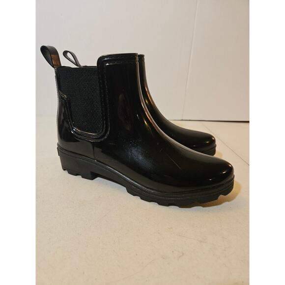 Seven7 Halifax Chelsea black rubber rain boots size 9 rainboots - Picture 1 of 7